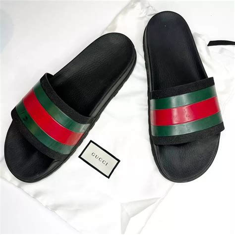 gucci web slide sandal replica|Gucci slides web stripe slide.